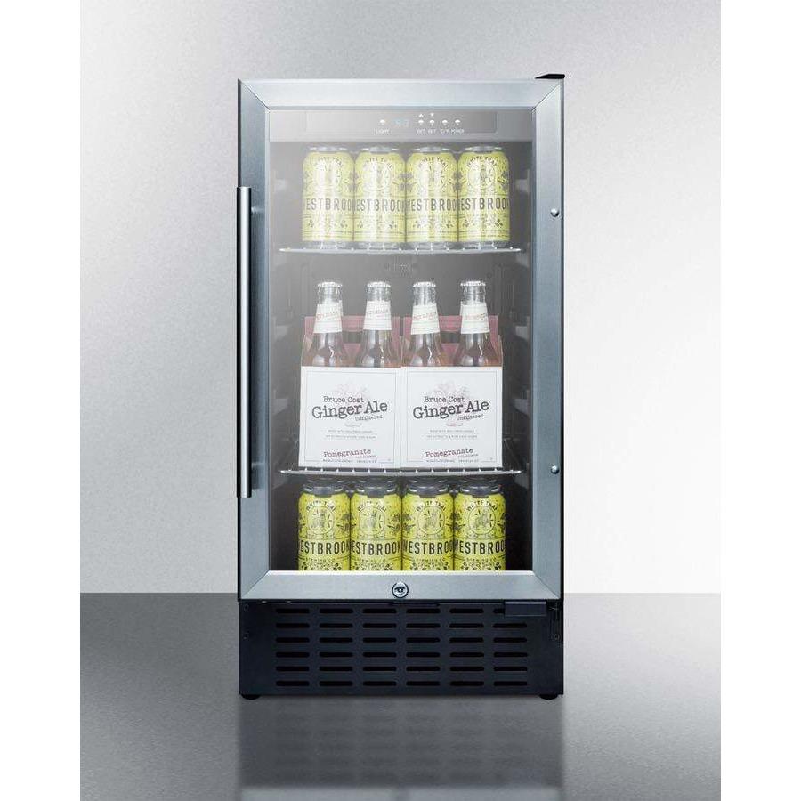 Summit 18" Wide Built-In Beverage Fridge SCR1841B Beverage Centers SCR1841B Wine Coolers Empire