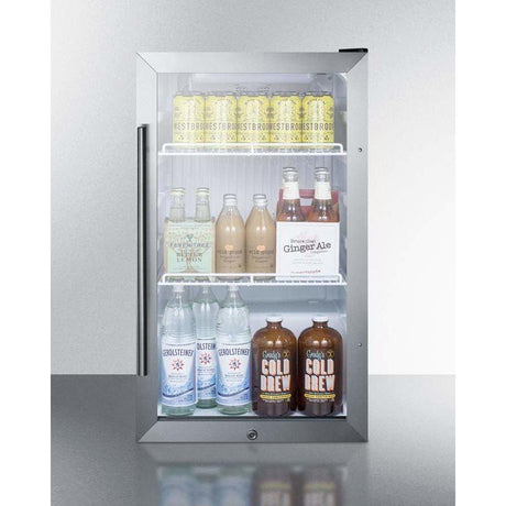 Summit 19" Wide Outdoor - All Stainless Steel Beverage Fridge SCR489OSCSS Beverage Centers SCR489OSCSS Wine Coolers Empire