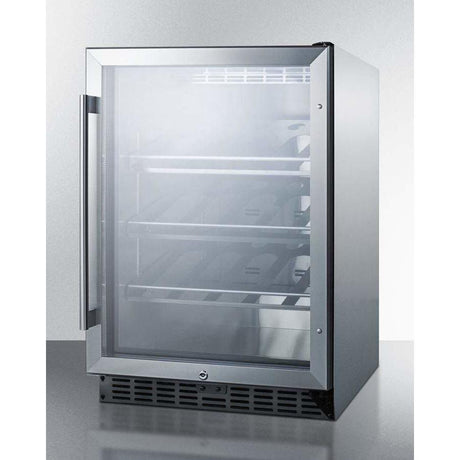 Summit 20 Bottle 24" Single Zone Outdoor Commercial Wine Fridge SCR611GLOSCH Wine Coolers SCR611GLOSCH Wine Coolers Empire