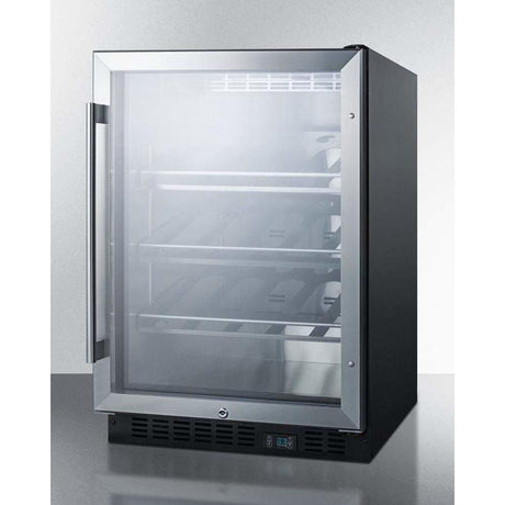 Summit 20 Bottle 24" Wide Single Zone Built-In Commercial Wine Fridge Champagne Fridge SCR610BLCH Wine Coolers SCR610BLCH Wine Coolers Empire