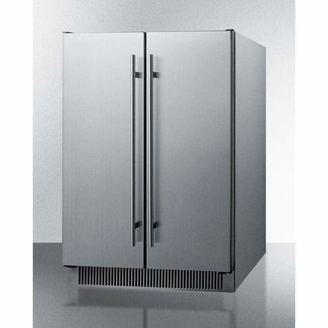 Summit 24" 21-Bottle Stainless Steel Outdoor French Door Dual Zone Compact Wine Fridge CL66FDOS Wine Coolers CL66FDOS Wine Coolers Empire