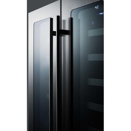 Summit 24" 5.8 cu. ft. Stainless Steel Built-In Dual Zone French Door Wine Coolers CL242WBVCSS Beverage Centers CL242WBVCSS Wine Coolers Empire