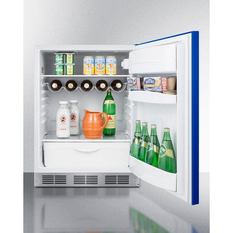 Summit 24" ADA Compliant Blue Finish All-Refrigerator BAR611WHBADA Refrigerators BAR611WHBADA Wine Coolers Empire