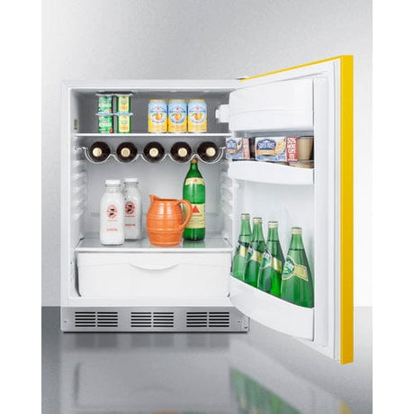Summit 24" ADA Compliant Yellow Finish All-Refrigerator BAR611WHYADA Refrigerators BAR611WHYADA Wine Coolers Empire