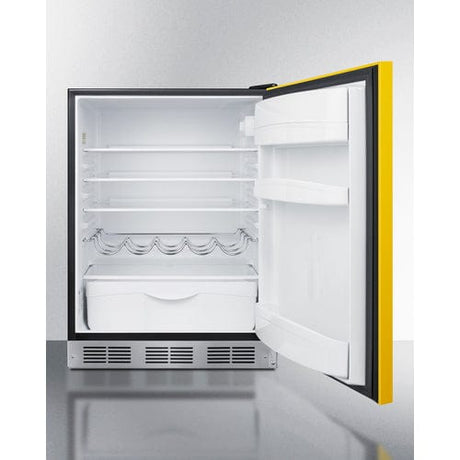 Summit 24" ADA Undercounter Yellow Door All-Refrigerator BAR631BKYADA Refrigerators BAR631BKYADA Wine Coolers Empire