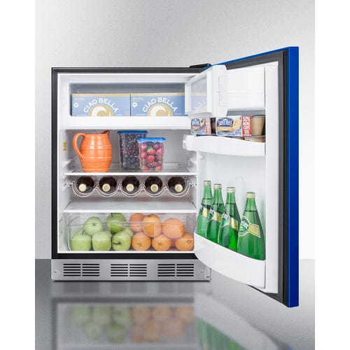 Summit 24" Blue Door Black Cabinet ADA Refrigerator Freezer BRF631BKBADA Wine Coolers Empire