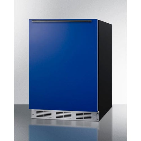 Summit 24" Blue Door Black Cabinet Refrigerator Freezer BRF631BKB Refrigerators BRF631BKB Wine Coolers Empire
