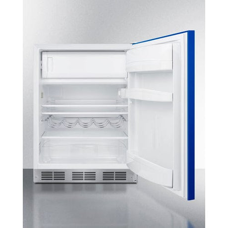 Summit 24" Blue Finish ADA Refrigerator Freezer BRF611WHBADA Refrigerators BRF611WHBADA Wine Coolers Empire