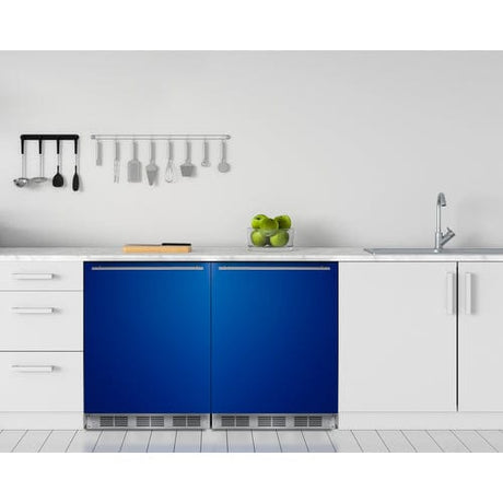 Summit 24" Blue Finish Refrigerator Freezer BRF611WHB Refrigerators BRF611WHB Wine Coolers Empire