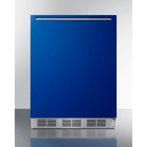 Summit 24" Blue Finish Refrigerator Freezer BRF611WHB Wine Coolers Empire