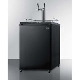Summit 24" Built In Auto Defrost Dual Tap Black Kegerator SBC635MBITWIN Kegerators SBC635MBITWIN Wine Coolers Empire