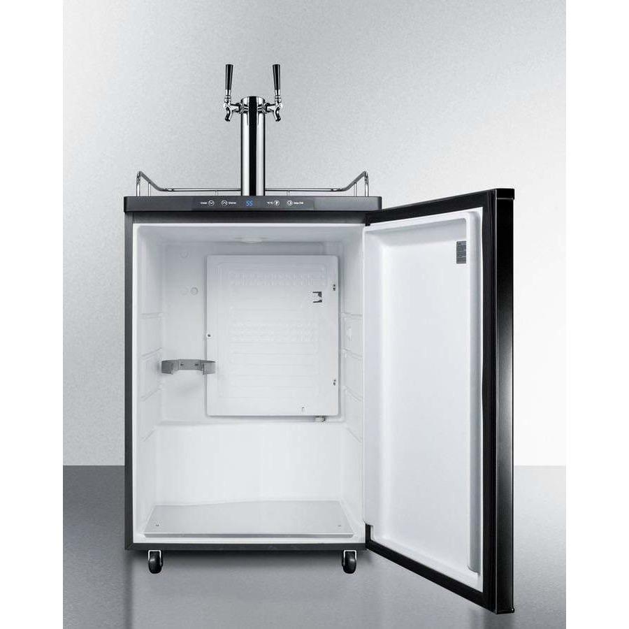 Summit 24" Built In Auto Defrost Dual Tap Black Kegerator SBC635MBITWIN Kegerators SBC635MBITWIN Wine Coolers Empire