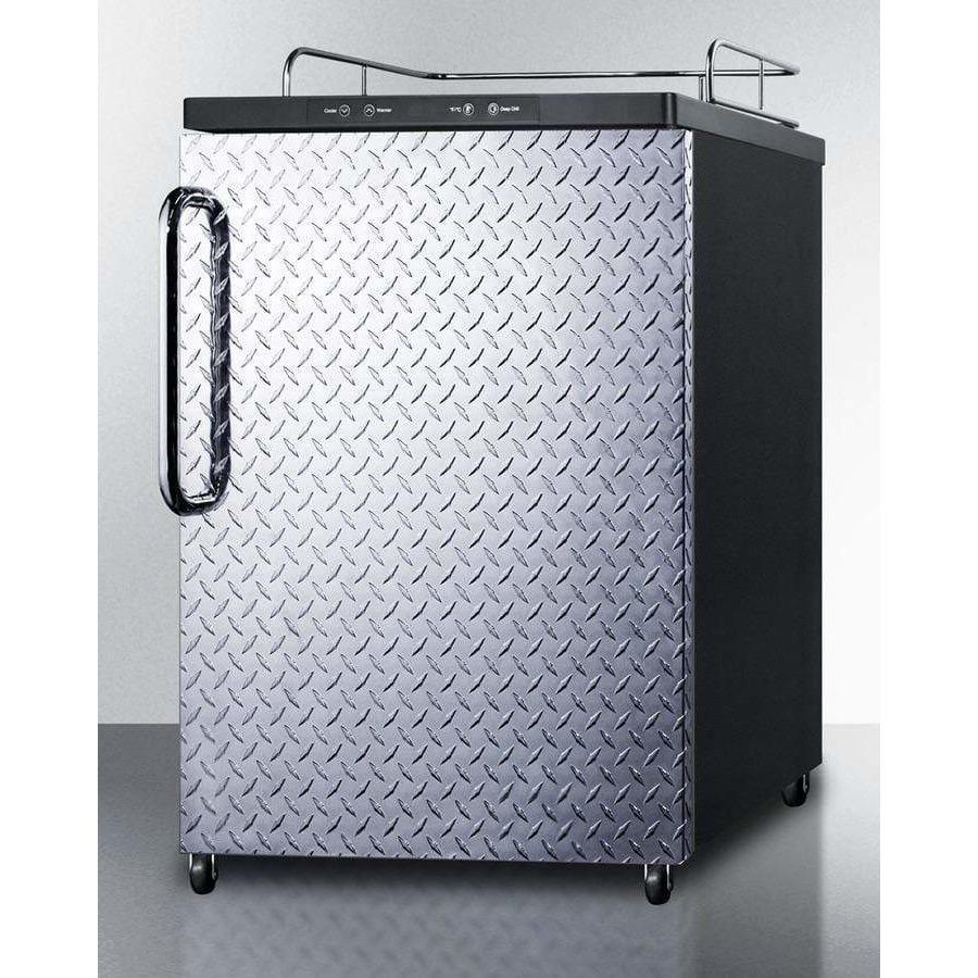 Summit 24" Built-In Diamond Plate Kegerator SBC635MBINKDPL Kegerators SBC635MBINKDPL Wine Coolers Empire