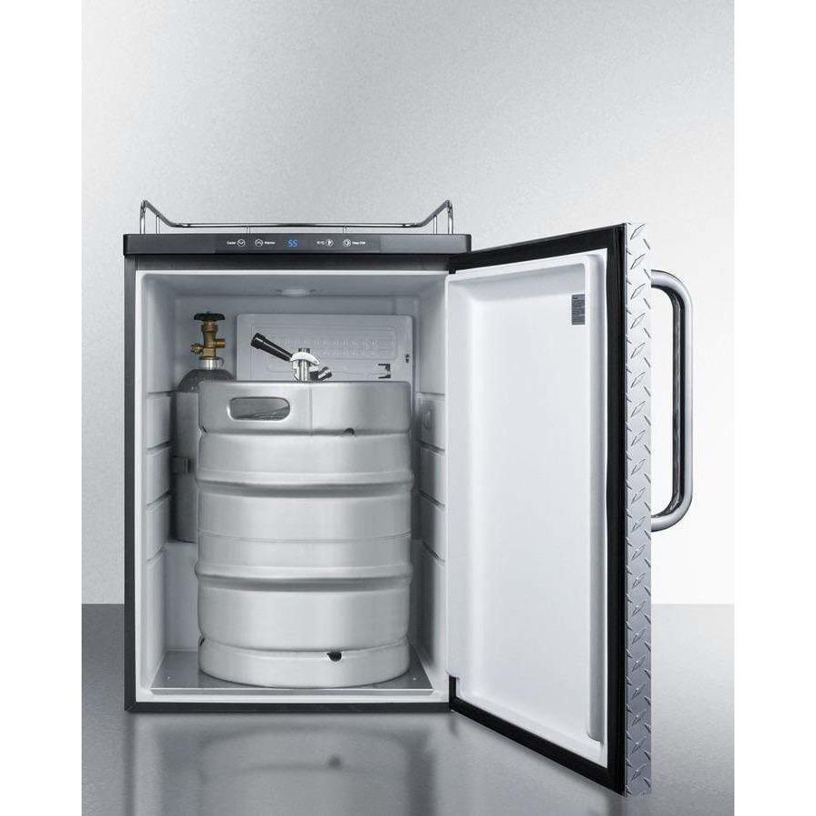 Summit 24" Built-In Diamond Plate Kegerator SBC635MBINKDPL Kegerators SBC635MBINKDPL Wine Coolers Empire