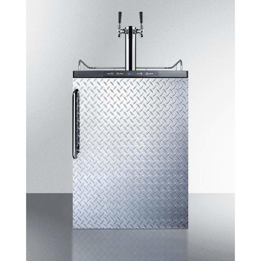 Summit 24" Built-In Dual Tap Diamond Plate Kegerator SBC635MBIDPLTWIN Kegerators SBC635MBIDPLTWIN Wine Coolers Empire