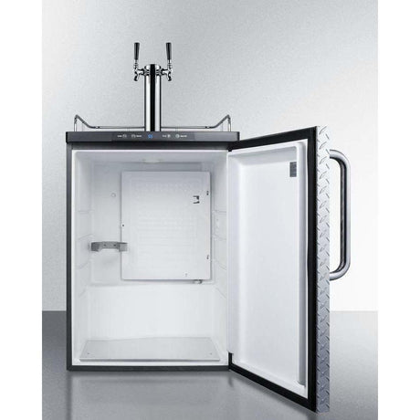 Summit 24" Built-In Dual Tap Diamond Plate Kegerator SBC635MBIDPLTWIN Kegerators SBC635MBIDPLTWIN Wine Coolers Empire