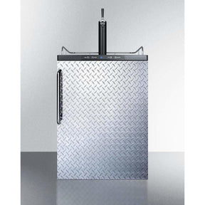 Summit 24" Built-In Single Tap Automatic Defrost Diamond Plate Kegerator SBC635MBIDPL Kegerators SBC635MBIDPL Wine Coolers Empire