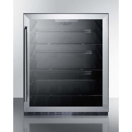 Summit 24" Built-In Undercounter ADA Compliant Black Cabinet/Glass Door All-Fridge AL57G Beverage Centers AL57G Wine Coolers Empire