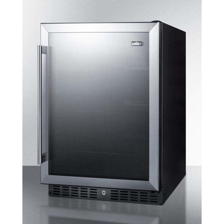 Summit 24" Built-In Undercounter ADA Compliant Black Cabinet/Glass Door All-Fridge AL57G Beverage Centers AL57G Wine Coolers Empire