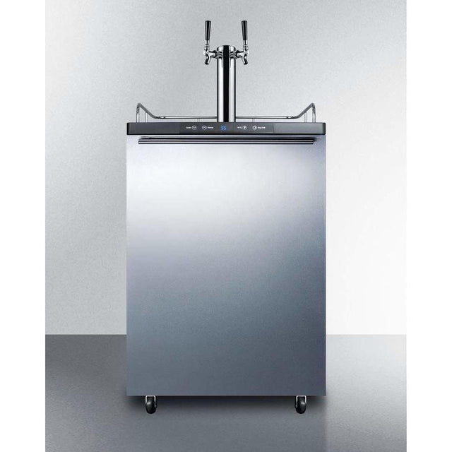 Summit 24"  Dual Tap Stainless Steel Built-In Commercial Kegerator SBC635MBI7SSHHTWIN Kegerators SBC635MBI7SSHHTWIN Wine Coolers Empire