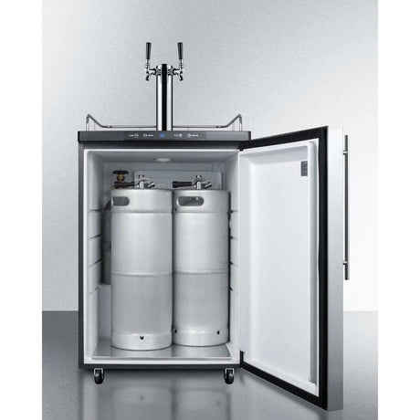 Summit 24" Dual Tap Stainless Steel Built-In Commercial Kegerator SBC635MBI7SSHVTWIN Kegerators SBC635MBI7SSHVTWIN Wine Coolers Empire
