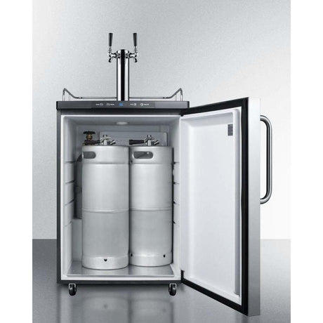 Summit 24" Dual Tap Stainless Steel Commercial Built-In Kegerator SBC635MBI7SSTBTWIN Kegerators SBC635MBI7SSTBTWIN Wine Coolers Empire
