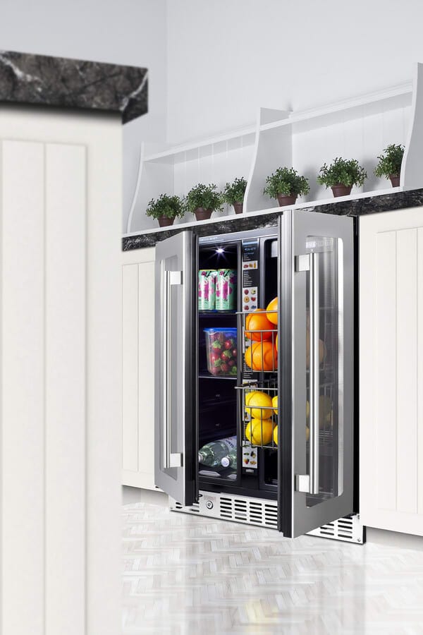 Summit 24" Dual Zone Built-in Produce Refrigerator ALFD24WBVCSSPANTRY Wine Coolers Empire