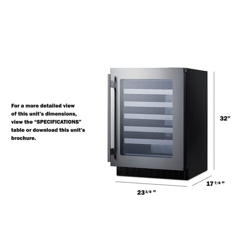 Summit 24" Glass Door Built-In Wine Cooler ASDW2412 Wine Coolers ASDW2412 Wine Coolers Empire