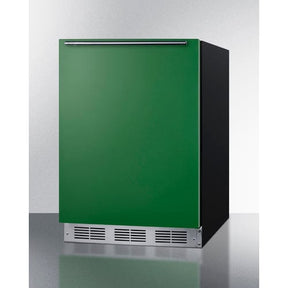 Summit 24" Green Door Black Cabinet Refrigerator Freezer BRF631BKG Refrigerators BRF631BKG Wine Coolers Empire