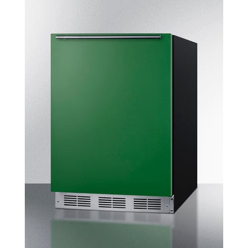 Summit 24" Green Door Black Cabinet Refrigerator Freezer BRF631BKG Wine Coolers Empire