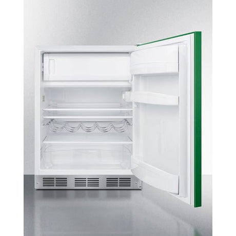 Summit 24" Green Finish ADA Refrigerator Freezer BRF611WHGADA Refrigerators BRF611WHGADA Wine Coolers Empire