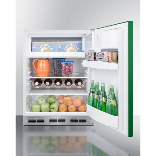 Summit 24" Green Finish ADA Refrigerator Freezer BRF611WHGADA Wine Coolers Empire
