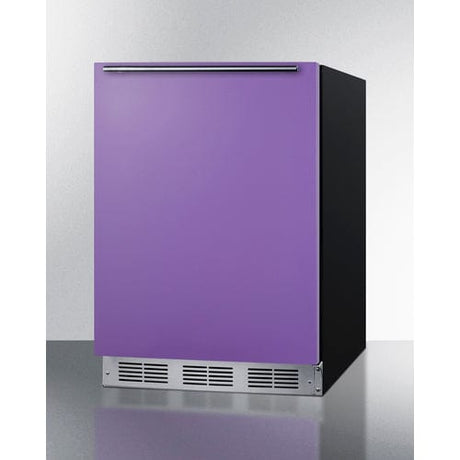 Summit 24" Purple Door Black Cabinet Refrigerator Freezer BRF631BKP Refrigerators BRF631BKP Wine Coolers Empire