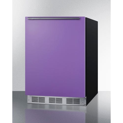 Summit 24" Purple Door Black Cabinet Refrigerator Freezer BRF631BKP Wine Coolers Empire