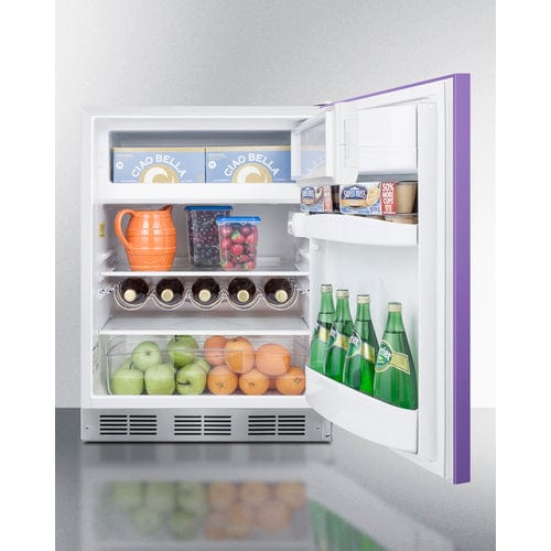 Summit 24" Purple Finish Refrigerator Freezer BRF611WHP Wine Coolers Empire