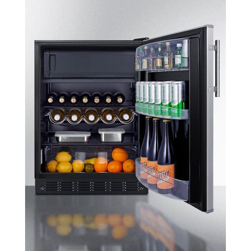 Summit 24" Reversible Door Hinge Refrigerator-Freezer CT66BK2SS Wine Coolers Empire