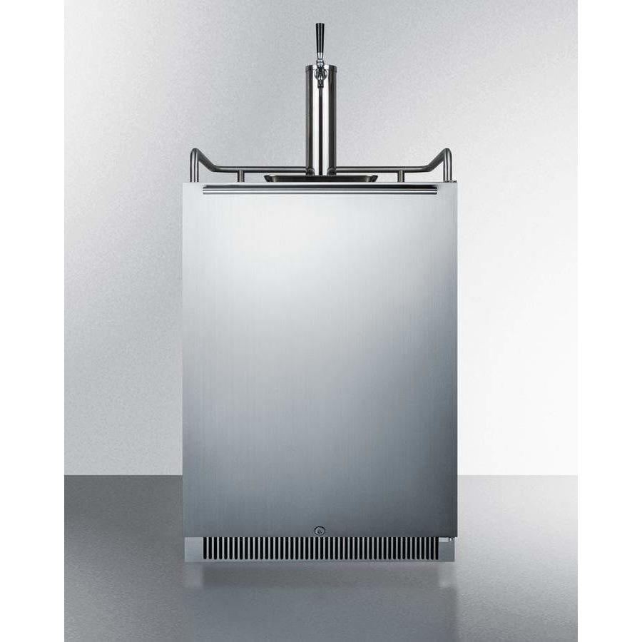 Summit 24" Single Tap Frost Free Stainless Steel Built-In Kegerator SBC677BI Kegerators SBC677BI Wine Coolers Empire