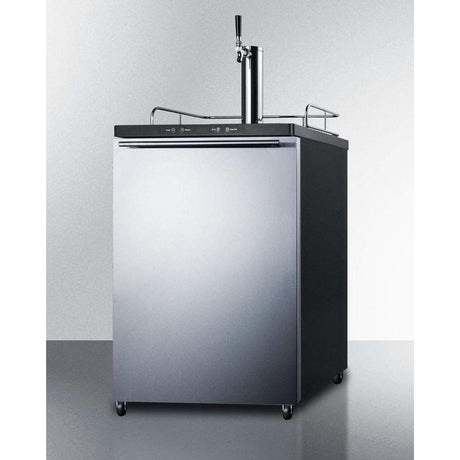 Summit  24" Single Tap Stainless Steel Commercial Kegerator SBC635M7SSHH Kegerators SBC635M7SSHH Wine Coolers Empire