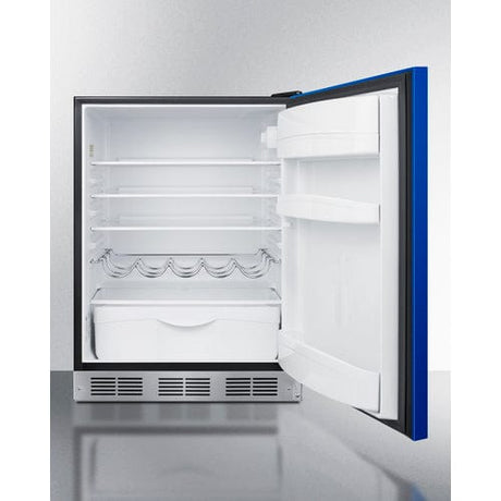 Summit 24" Undercounter Blue Door All-Refrigerator BAR631BKB Refrigerators BAR631BKB Wine Coolers Empire
