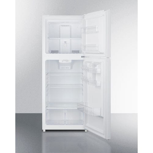 Summit 24" White Top Mount W/ Ice Maker Refrigerator-Freezer FF1088WIM Wine Coolers Empire