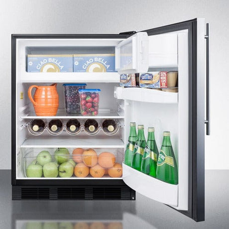 Summit 24" Wide Black Cabinet ADA Refrigerator-Freezer CT663BKSSHVADA Refrigerators CT663BKSSHVADA Wine Coolers Empire
