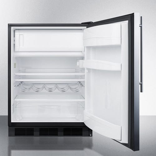 Summit 24" Wide Black Cabinet Refrigerator-Freezer CT663BKSSHV Wine Coolers Empire