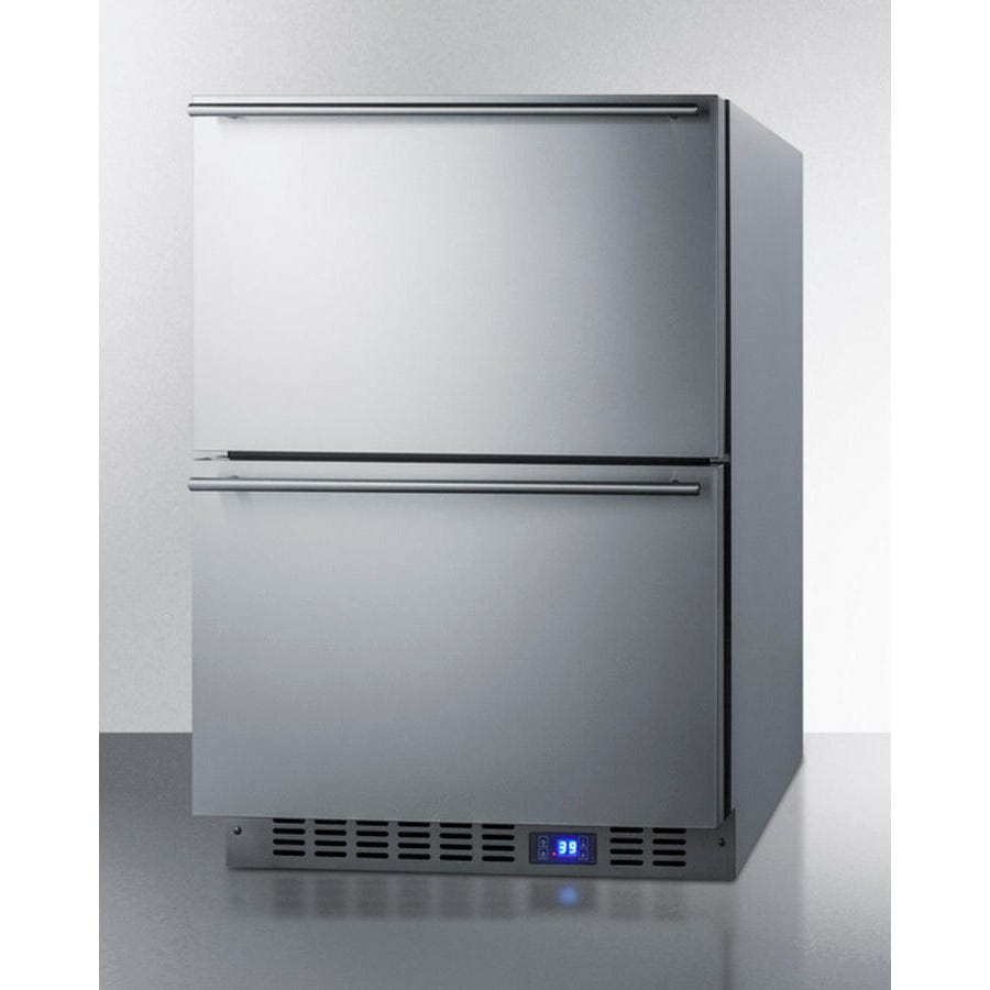 Summit 24" Wide Built-In 2-Drawer All-Refrigerator - FF642D Refrigerators Wine Coolers Empire