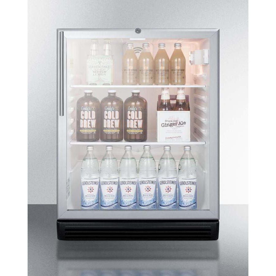 Summit 24" Wide Built-In ADA Compliant Beverage Fridge SCR600BGLHVADA Beverage Centers SCR600BGLHVADA Wine Coolers Empire