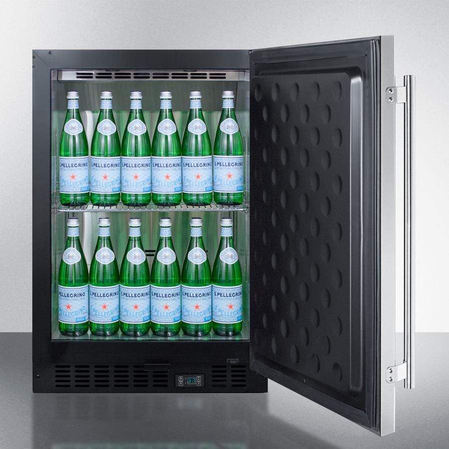 Summit 24" Wide Built-In Beverage Fridge SCR610BLSDCSS Beverage Centers SCR610BLSDCSS Wine Coolers Empire