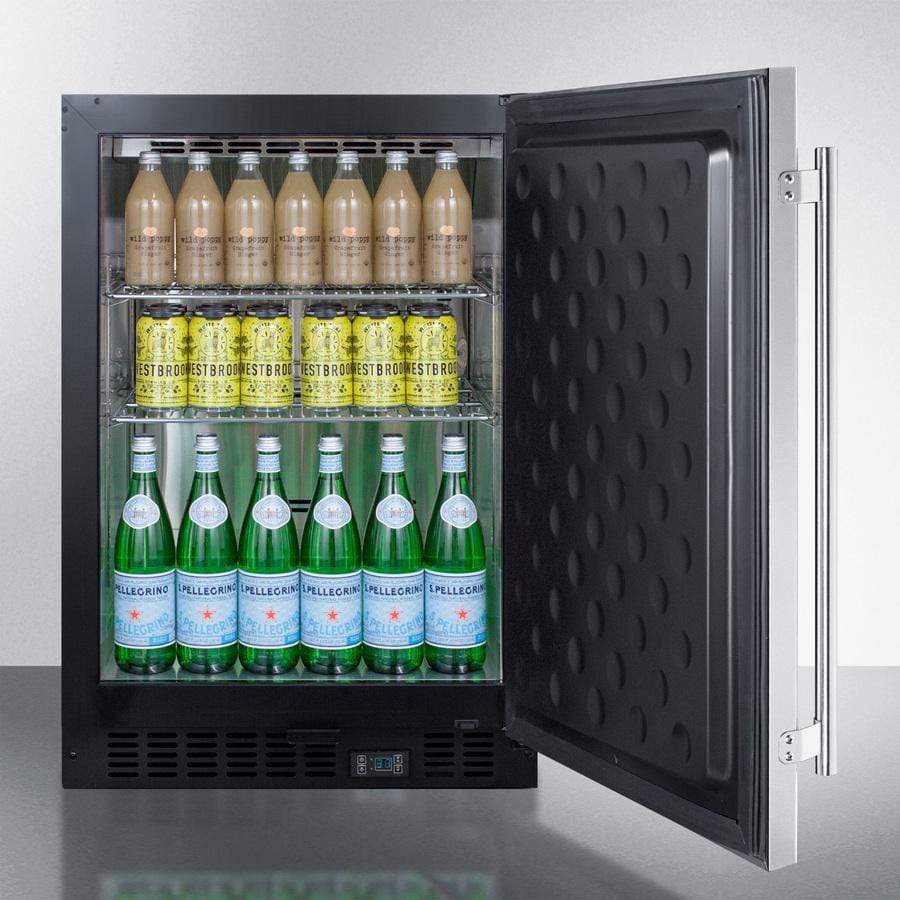 Summit 24" Wide Built-In Beverage Fridge SCR610BLSDCSS Beverage Centers SCR610BLSDCSS Wine Coolers Empire