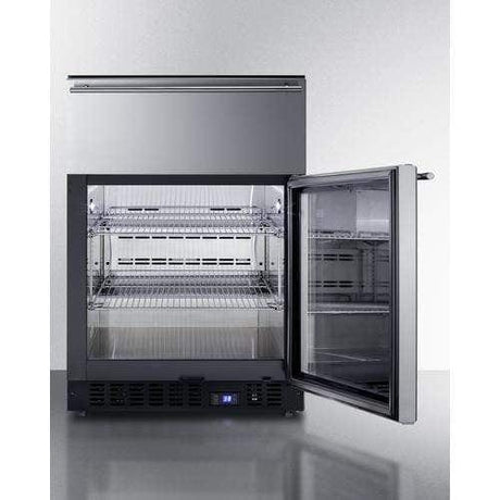 Summit 24" Wide Built-In Commercial Beverage Refrigerator With Top Drawer SCR615TD Beverage Centers SCR615TD Wine Coolers Empire