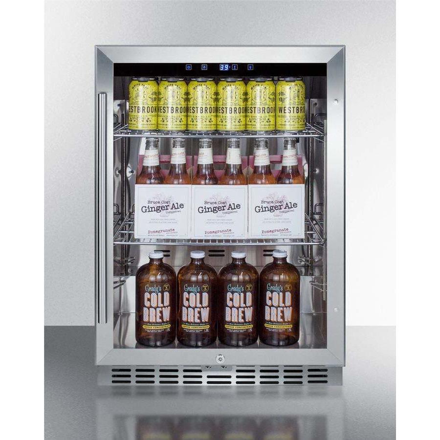 Summit 24" Wide Commercial Outdoor Beverage Fridge SCR611GLOS Beverage Centers SCR611GLOS Wine Coolers Empire