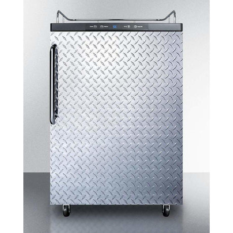 Summit 24" Wide Diamond Plate Kegerator SBC635MNKDPL Kegerators SBC635MNKDPL Wine Coolers Empire