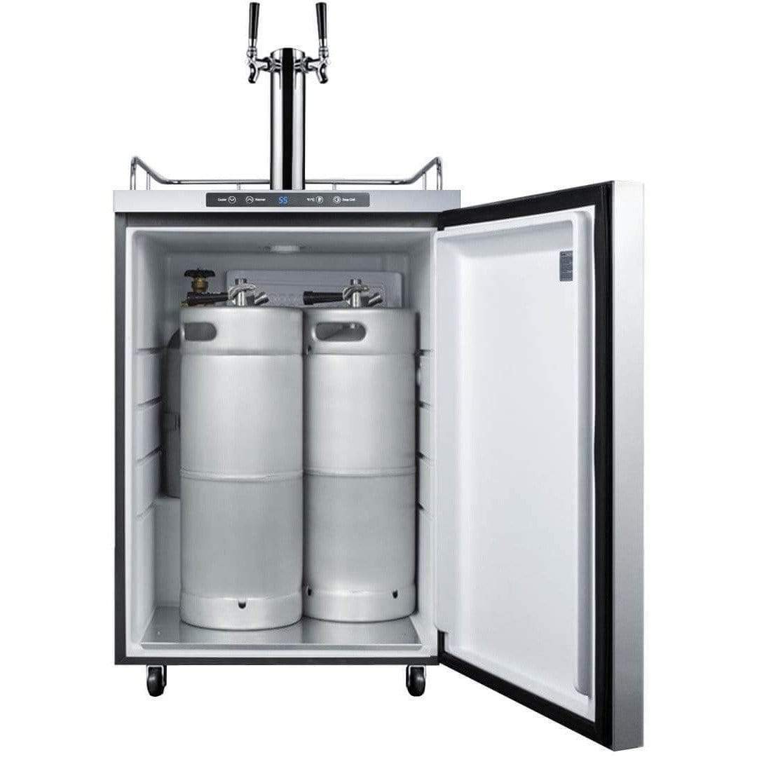 SUMMIT 24" Wide Dual Tap All Stainless Steel Outdoor Kegerator SBC635MOSHHTWIN Kegerators SBC635MOSHHTWIN Wine Coolers Empire